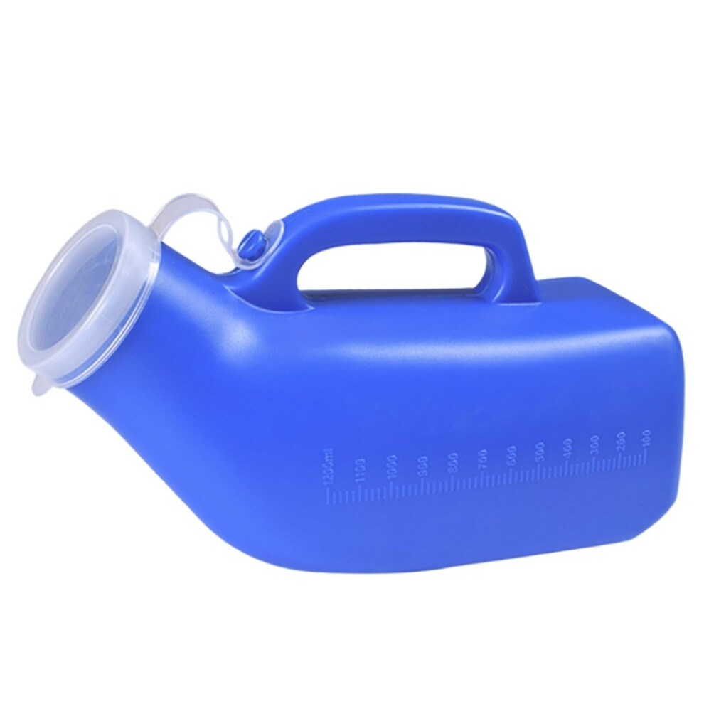 Blue Portable Urinal For Men 1200Ml Leakproof Screw Lid Male Pee Bottle For Car Travel Elderly Incontinence