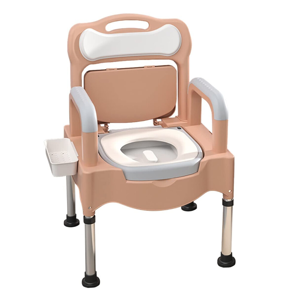 Adjustable Bedside Commode for Seniors with Removable Bucket, Portable Toilet Chair for Elderly and Disabled