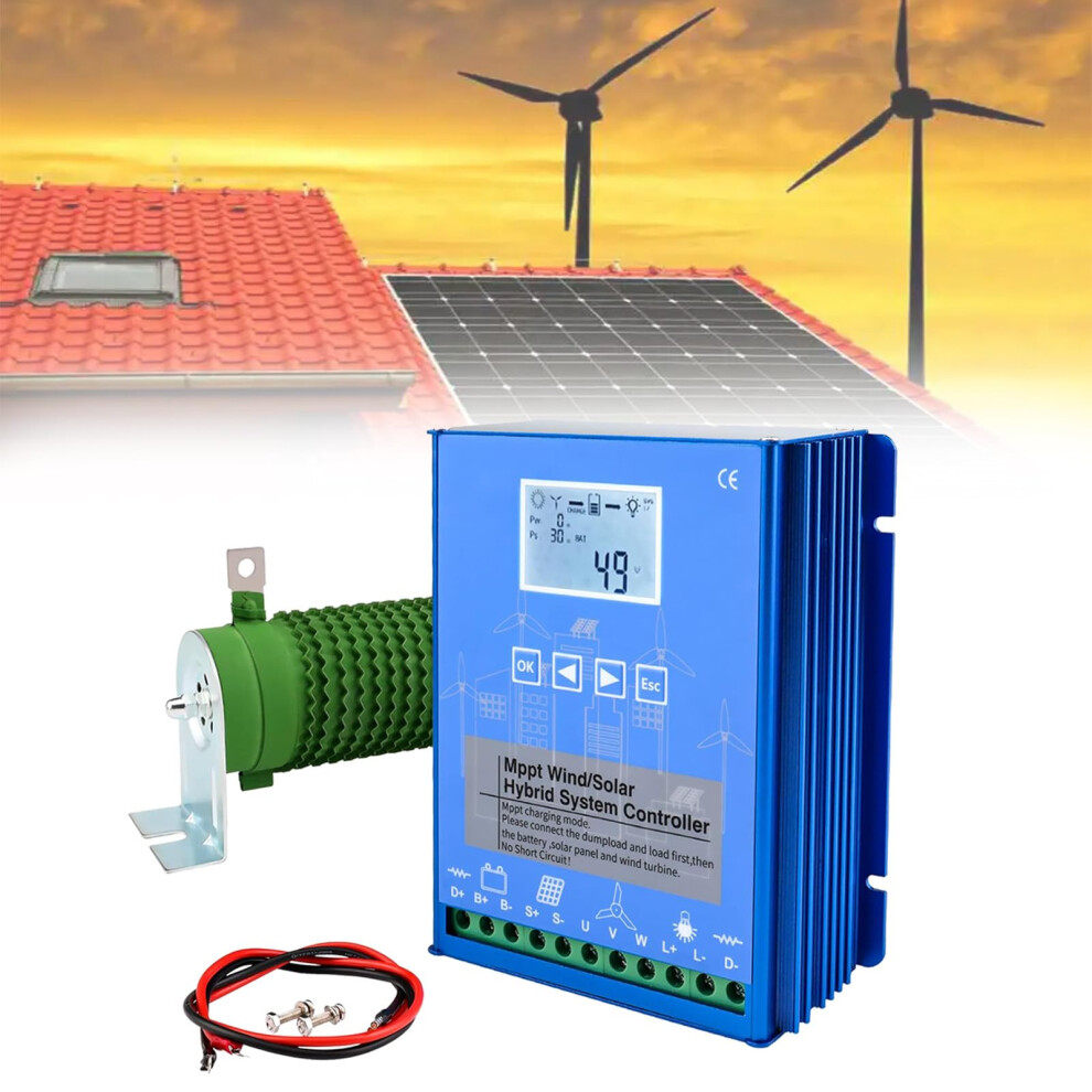 Mppt Wind Solar Hybrid Charge Controller 48V 12000W Power Output With Lcd Display For OffâGrid System 9351714704267