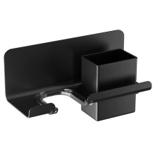 Wall Mounted Hair Dryer Holder with Storage Tube, Space Aluminum Bathroom Organizer Stand