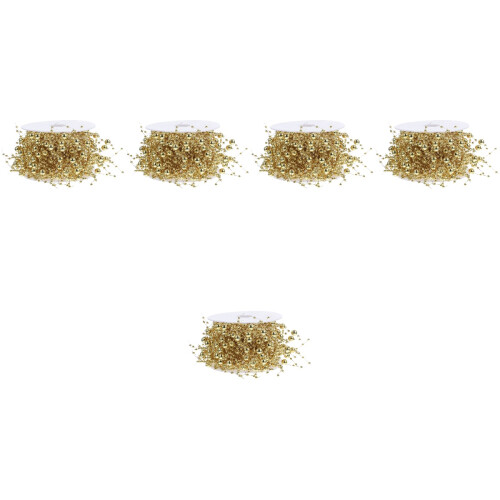 5Rolls Long Golden Artificial Pearl Strings for Vase and Party Decor 2