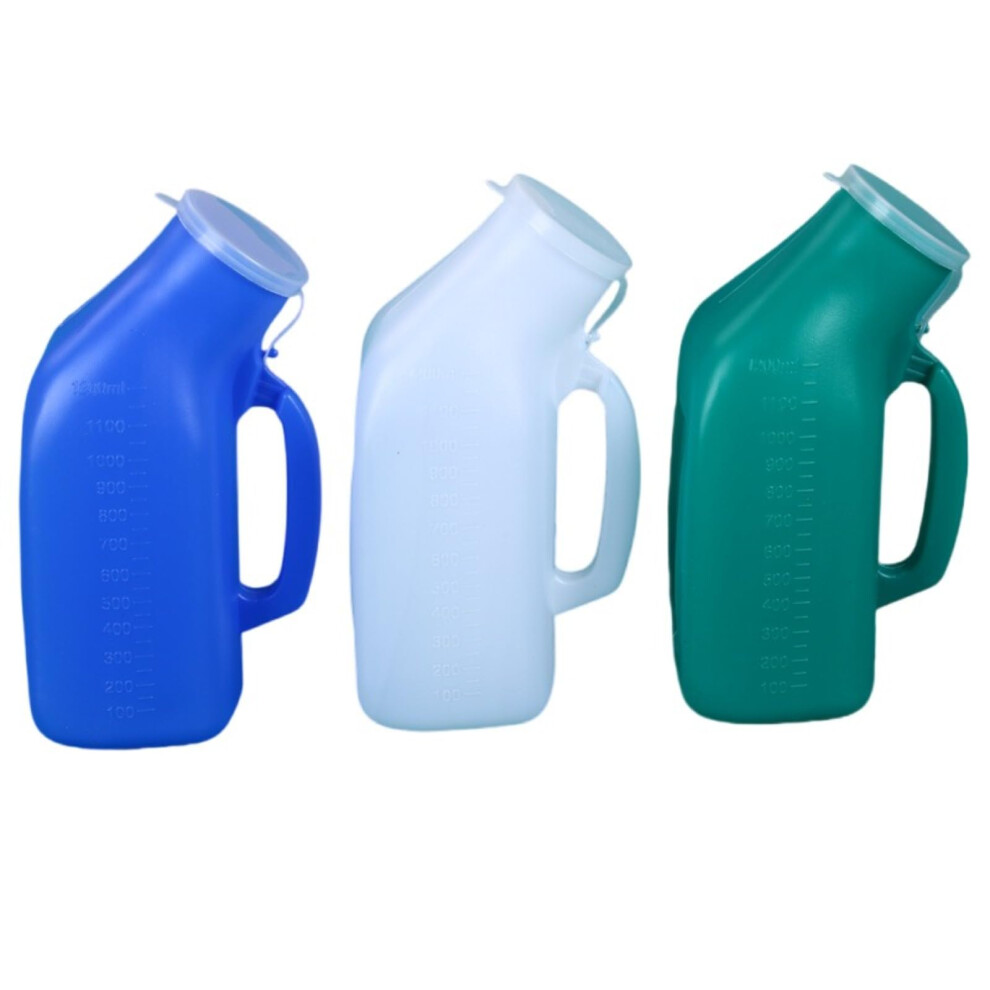 Blue/White/Dark 3Pcs Male Urinal Bottle 1200Ml Leakproof Odorless Lid Large Capacity Plastic Urine Bottle For Elderly