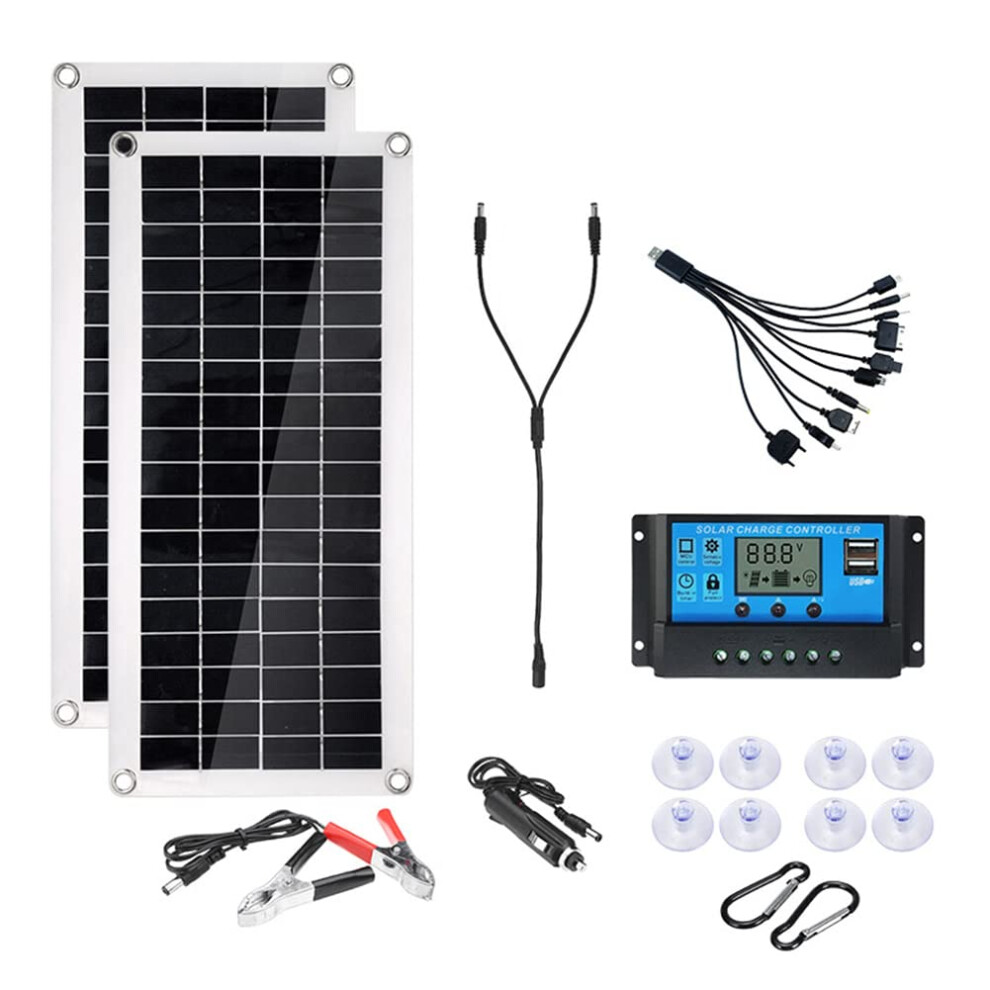 50W 18V Flexible Monocrystalline Solar Panel Kit For Car Rv Boat Yacht, Efficiency Charger 9045646494944