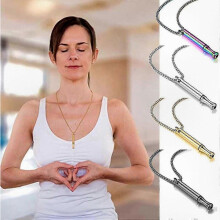 (4 colours) 2 Pack Stop Smoking Breathing Necklace for Anxiety Relief, Vape Alternative & Breathing Exercises Aid, Christmas Gift for Smokers