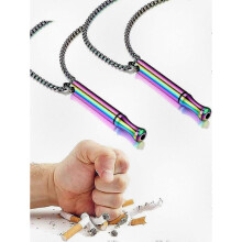 (2pcs colorful) 2 Pack Stop Smoking Breathing Necklace for Anxiety Relief, Vape Alternative & Breathing Exercises Aid, Christmas Gift for Smokers
