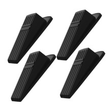 Heavy Duty Door Stopper Wedge Set 4pcs Non Slip AntiSlam Door Control Quick Installation for Home Black