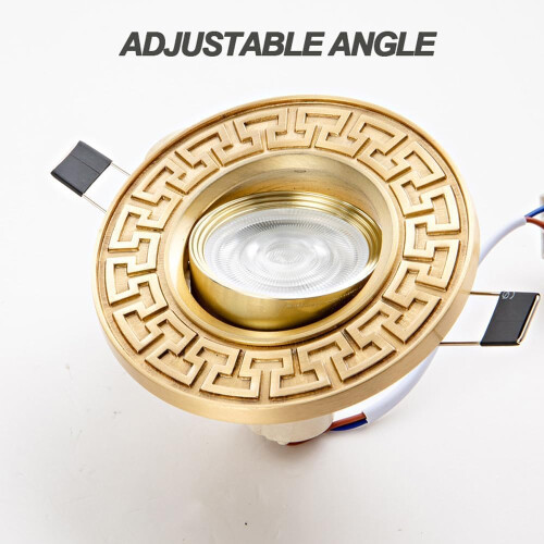 Ultra Thin LED Recessed Downlight, Brushed Brass Ceiling Light Fixture with No Flicker, Energy Efficient 2