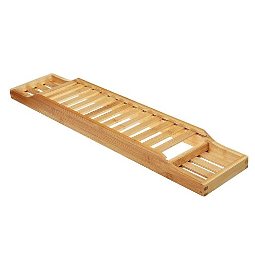 70cm Bathtub Tray Organizer, Extendable Bath Caddy Rack with Stable Bridge Design and Expanded Storage 1