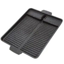 Smokeless NonStick Maifan Stone BBQ Grill Pan, Black Round Barbecue Plate for Gas Stove, 1pcs