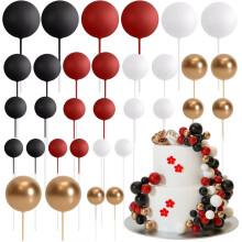 32 Pcs Multicolor Foam Ball Cake Topper Decorations for Wedding Birthday Party Cakes