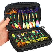 Fishing Tackle Spinner Baits with Storage Bag Trout Perch Salmon Bass