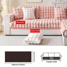 (Pink, 35.4"*70.9"/90*180cm) A Faux Rabbit Plush Sofa Cushion Cover for Pets, Thick And Warm for Winter, Non-Slip Protective Cover for