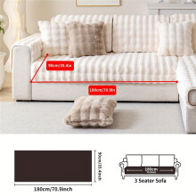 (White, 35.4"*70.9"/90*180cm) A Faux Rabbit Plush Sofa Cushion Cover for Pets, Thick And Warm for Winter, Non-Slip Protective Cover for