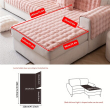 (Pink, 47.2"*70.9"/120*180cm) A Faux Rabbit Plush Sofa Cushion Cover for Pets, Thick And Warm for Winter, Non-Slip Protective Cover for