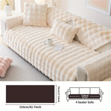 (White, 27.6"*82.7"/70*210cm) A Faux Rabbit Plush Sofa Cushion Cover for Pets, Thick And Warm for Winter, Non-Slip Protective Cover for
