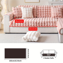 (Pink, 35.4"*62.9"/90*160cm) A Faux Rabbit Plush Sofa Cushion Cover for Pets, Thick And Warm for Winter, Non-Slip Protective Cover for