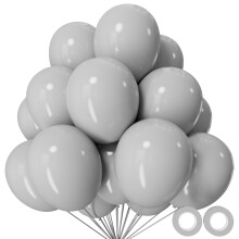 110pcs Grey Latex Balloons 12 Inch for Birthday Party Baby Shower Wedding, Durable Thickened Elegant Neutral Grey Decor Set