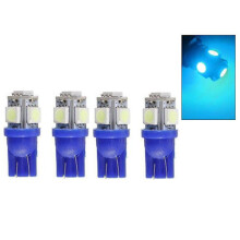 T10w5w isblå LED-pærer med 5 stk. 5050SMD-chip 12V DC 4-pak.