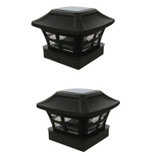 2X Solarne lampy na słupki zewnętrzne Solarne lampy na słupki Ogrodzenie Żarówka LED