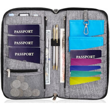 Family Travel Document Organizer Spacious RFID Passport Holder Wallet