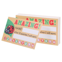 Student Reward Punch Cards 50 Sheets Motivational Classroom Behavior Cards Cartoon Design for Kids