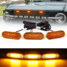 LED Grille Lights Amber Front Kit 3PCS 20212025 Durable Weatherproof Easy Install for Ford Bronco