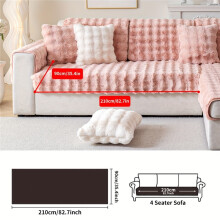 (Pink, 35.4"*82.7"/90*210cm) A Faux Rabbit Plush Sofa Cushion Cover for Pets, Thick And Warm for Winter, Non-Slip Protective Cover for