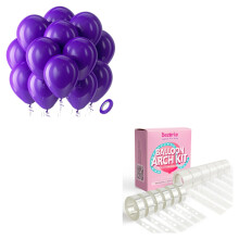 Dark Purple Balloons 100 Pack Balloon Arch Kit with Glue Dots and Tape Strips for Party Decor