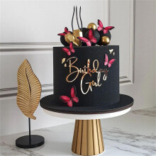 Gold Birthday Girl Cake Topper Reflective Acrylic Princess Party Decoration Reusable for Girls