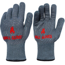 BBQ Grill Gloves 1472F Heat Resistant Oven Gloves with NonSlip Grip and Finger Design for Cooking and Grilling