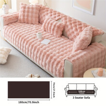 (Pink, 27.6"*70.9"/70*180cm) A Faux Rabbit Plush Sofa Cushion Cover for Pets, Thick And Warm for Winter, Non-Slip Protective Cover for