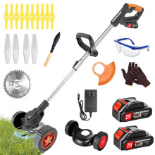 Cordless Weed Wacker 3 in 1 Trimmer Edger Brush Cutter, 21V Dual Battery Lightweight Grass Eater for Yard and Garden