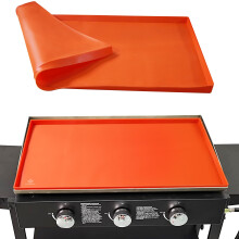 Griddle Cover 28 Inch Magnetic Silicone Protective Mat Rust‑Resistant Orange for Blackstone