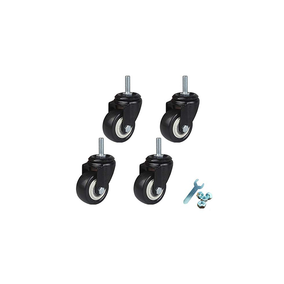 Heavy Duty M12 Threaded Stem Swivel Casters Set Of 4, NonâMarking Polyurethane Wheels, 360 Rotation 9045646506678