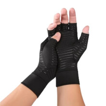 Copper Compression Gloves for Arthritis Pain Relief, Fingerless Copper Infused Hand Support (Medium)