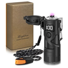 Electric Arc Lighter with Flashlight, Dual Arc Plasma, IP56 Waterproof USB TypeC Rechargeable for Camping