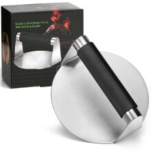 Stainless Steel Smash Burger Press 5.8 Inch with AntiScald Handle, Heavy Duty Burger Smasher for Griddle and Grill