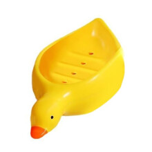 Duck Shape Soap Dish with Fast Water Drainage, Cute Yellow Draining Holder for Bathroom and Kitchen