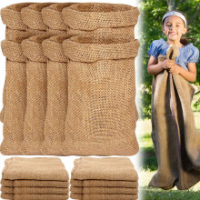 12 Pack Burlap Sack Race Bags 24x40 Inch Durable Burlap Construction for Outdoor Party and Carnival Games
