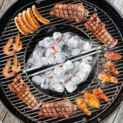 2 stk. kullkurv BBQ grillkurvholdere grilltilbehør 2