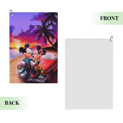 Prosop de golf Mickey Mouse pentru bărbați, microfibră, tip waffle 1