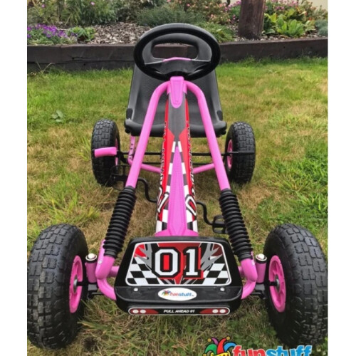Zoom Rubber Wheel Go Kart Pink 1