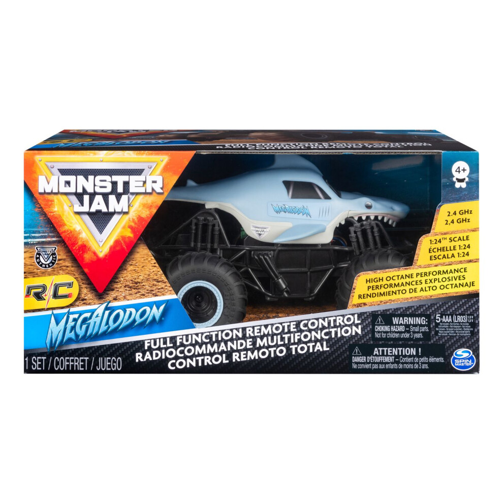 Spin Master Monster Jam 1:24 Scale Remote Control Megalodon Monster Truck