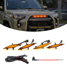 Grille LED Lights 4PCS Amber Waterproof ABS Front Grille Lighting Kit for 4Runner Offroad Upgrade