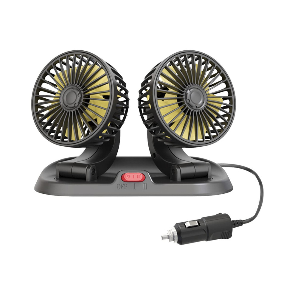 Car Fan 12V 360 Adjustable Dual Head Low Noise Portable Seat Headrest Fan For Car Suv Truck 9045646508122