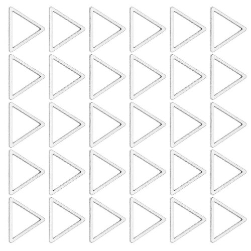 Stainless Steel Open Loop Pendant - 30pcs Triangular Hollow Frame Resin Jewelry 2