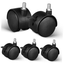 5pcs Small Swivel Caster Wheels for Chairs and Furniture, 360 Swivel Mobility, Easy Threaded Installation