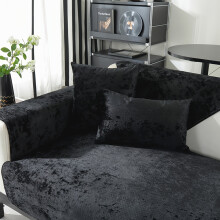 (Black, Pillow Case 17.8*17.8(45*45cm)) 1pc Velvet Sofa Slipcover Thickened Anti-slip Sofa Cover Nordic Modern Simple Four Seasons Pet's Favorite Dog