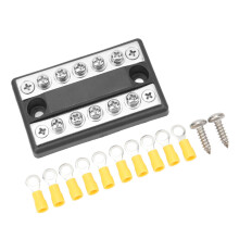 12V 48V 100A Dual Row 5 Way Power Distribution Block Bus Bar for Cars RVs Boats Reliable Power