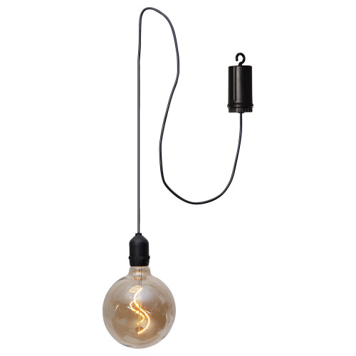 LED Hängeleuchte ,Bowl', Batterie, Timer, outdoor, bernsteinfarben, Ø 12,5